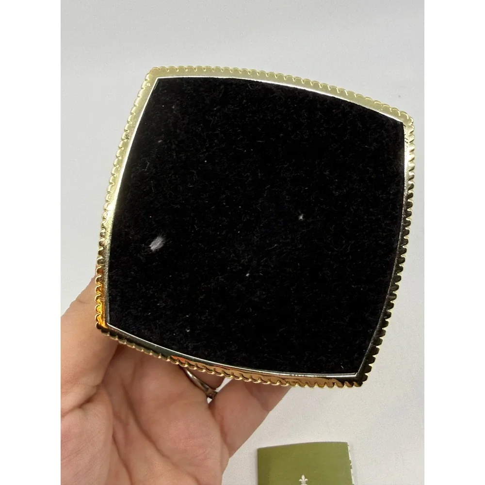 Judith Ripka Gold Tone Trinket Box Large Emerald Cut Crystal Top QVC 2014